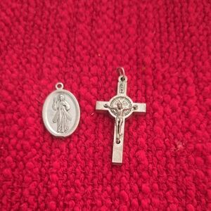 Silver Religious Pendant Set